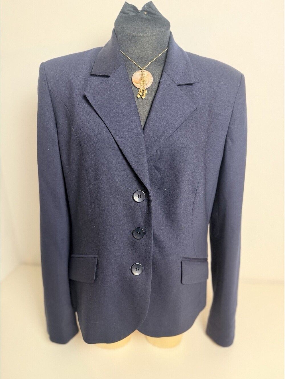 Talbots Italian Fabric Women's Wool Jacket Blazer Size 12 Navy